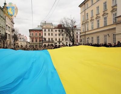 На Львівщині у сотні голосів спільно виконали Державний Гімн