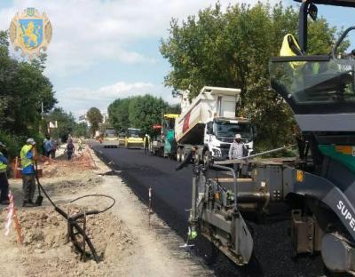 В області триває ремонт автомобільної дороги Львів-Пустомити-Меденичі