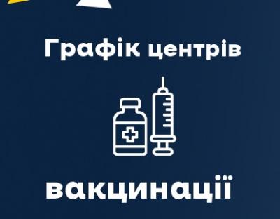 Графік роботи центрів вакцинації на Львівщині 4 - 10 жовтня