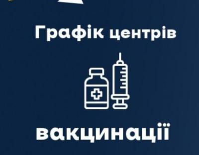 Графік роботи центрів вакцинації у Львівській області на цей тиждень 