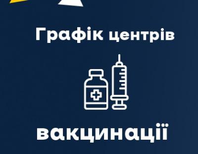 Графік роботи центрів вакцинації на Львівщині 20 – 26 грудня